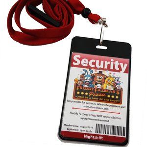 Two Sided Five Nights at Freddys FNAF Security Guard ID Badge Costume prop